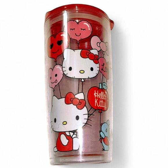 Hello Kitty Mouse Heart Balloons Sanrio 2023 Valentine's Tumbler Cup Kawaii - Picture 1 of 7